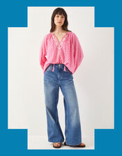 East Millie Floral Blouse, Orange (PEACH), large