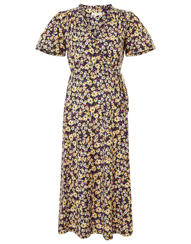 Missie Floral Dress in Organic Cotton, Blue (NAVY), large