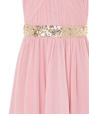 Chiffon Hanky Hem Prom Dress, Pink (DUSKY PINK), large