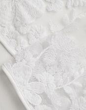 Felicity Embroidered Mesh Cardigan, White (WHITE), large