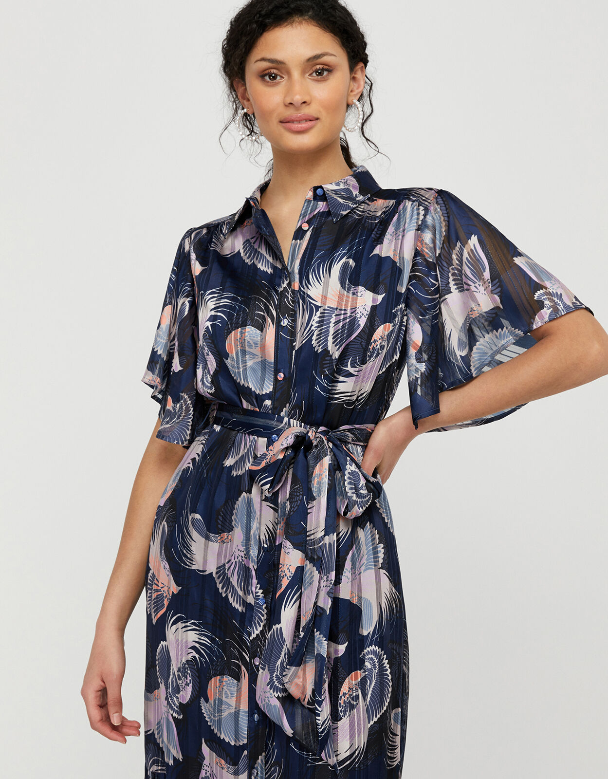 printed birdie maxi dress