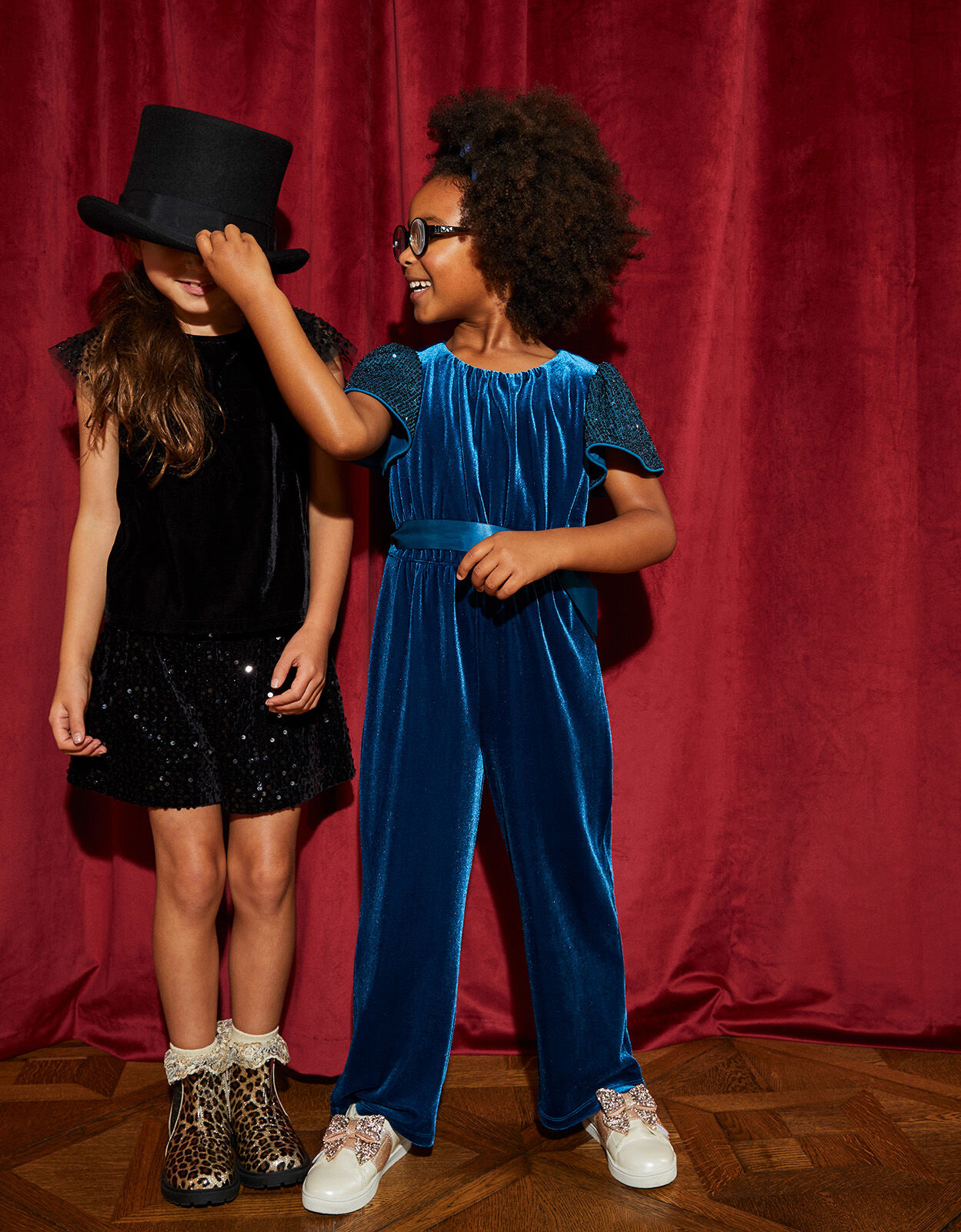 Velvet Sequin Sleeve Jumpsuit Teal