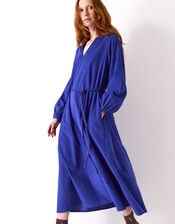East Mahi Tie Corduroy Midi Dress, Blue (BLUE), large