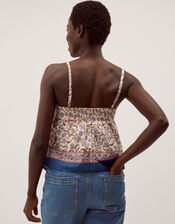 Ari Floral Scarf Bandeau Top, Blue (BLUE), large