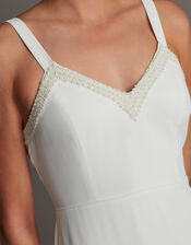 Kate Pearl Trim Bridal Maxi Dress, Ivory (IVORY), large