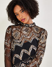 Finnley Embellished Tunic Dress, Black (BLACK), large