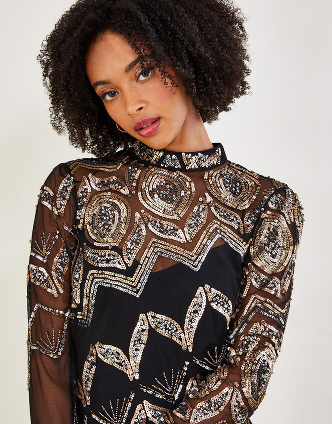 Finnley Embellished Tunic Dress, Black (BLACK), large
