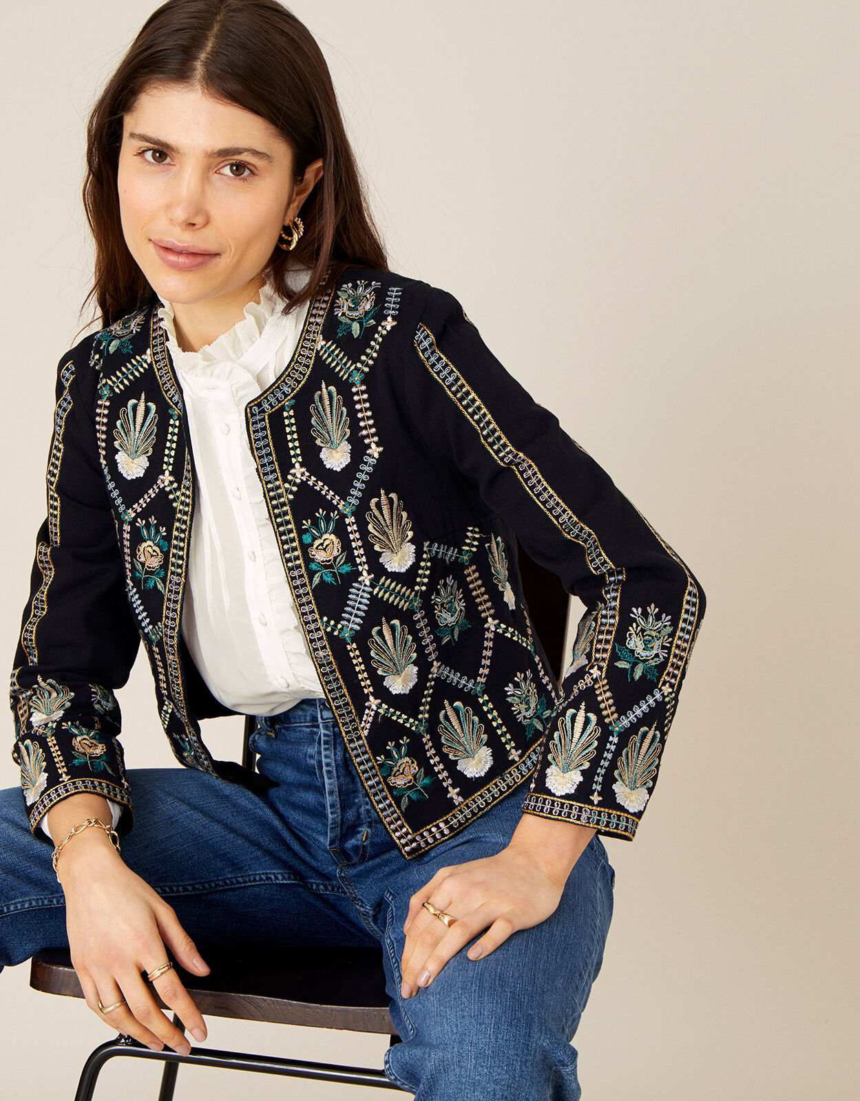 Monsoon embellished sales jacket