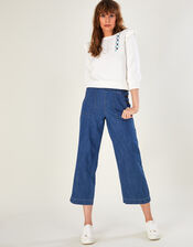 Embroidered Frill and Stitch Detail Jumper , Ivory (IVORY), large