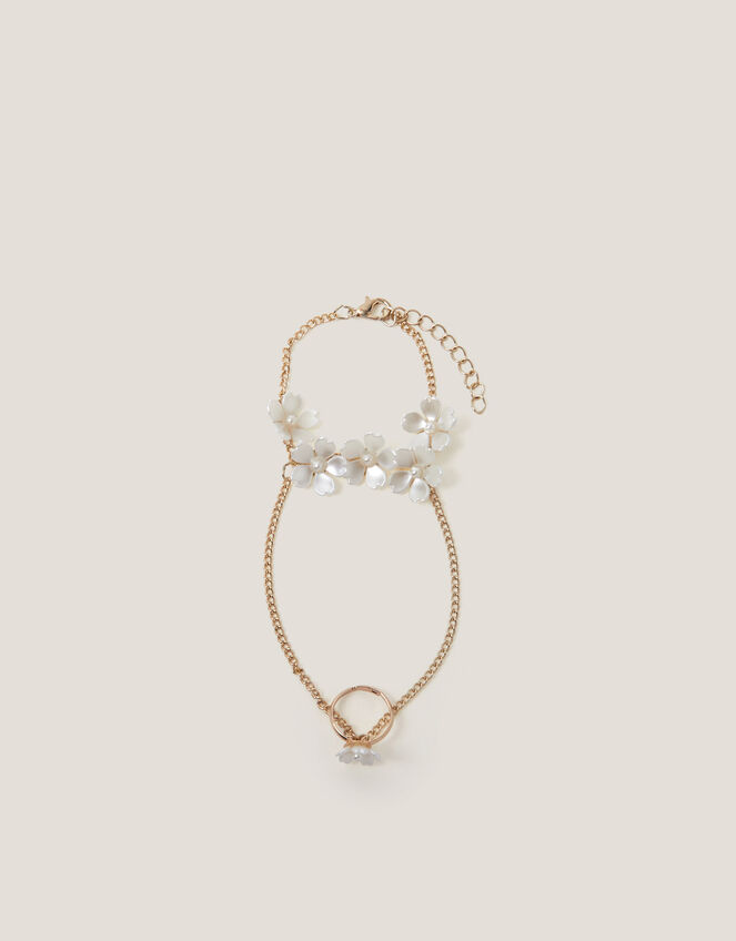 Pearl Flower Ring & Hand Chain, , large