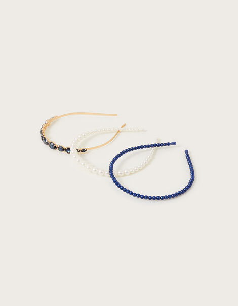 Jewel Encrusted Headband Set of Three, , large