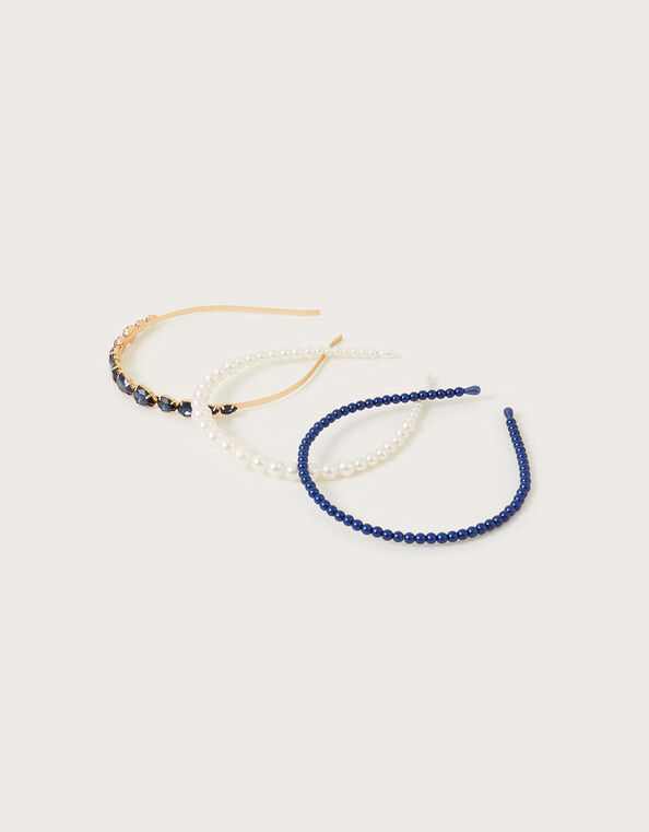 Jewel Encrusted Headband Set of Three, , large