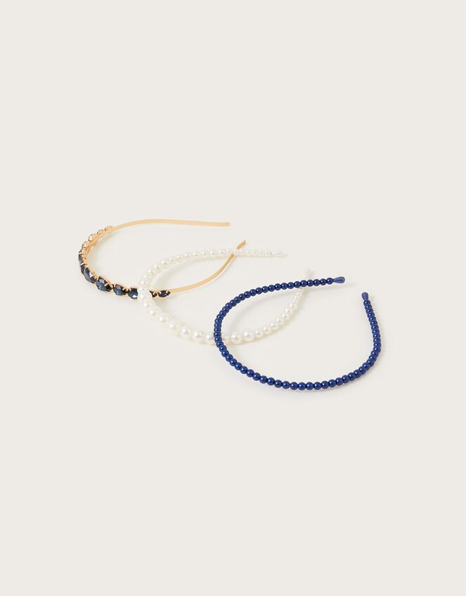 Jewel Encrusted Headband Set of Three, , large