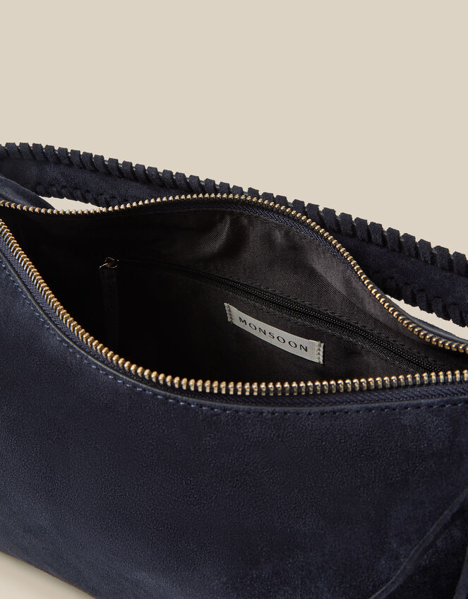 Della Suede Handbag, Blue (NAVY), large