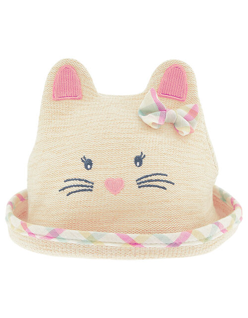 Baby Mollie Moo Bunny Bowler Hat In Organic Cotton Natural