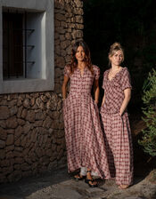 Lyrical Sisters Hourglass Print Trousers, Brown (BROWN), large