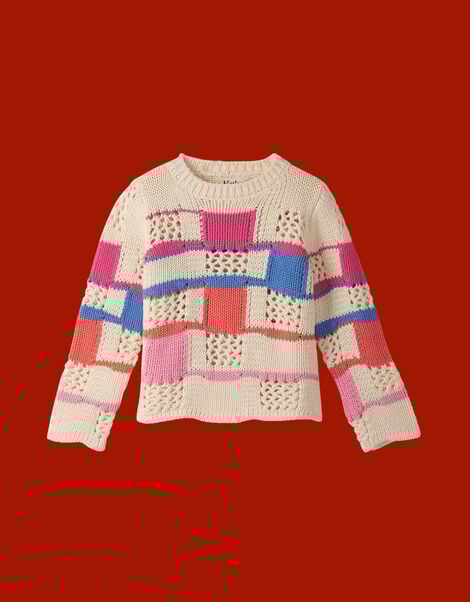Hatley Colourblock Mix Stitch Jumper, Multi (MULTI), large