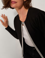 Eden Diamant&eacute; Trim Cardigan, Black (BLACK), large