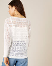 Pippa Pointelle Sheer Jumper , Ivory (IVORY), large
