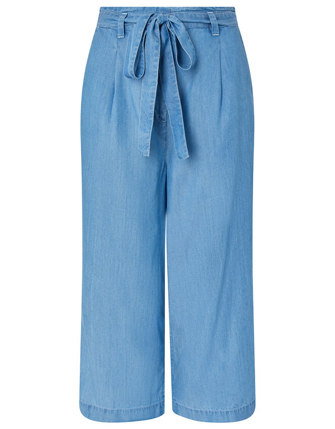 Tally Cropped Trousers in LENZING™ TENCEL™, Blue (DENIM BLUE), large