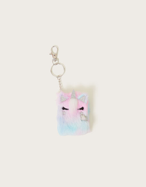 Mini Fluffy Unicorn Keychain Notebook, , large