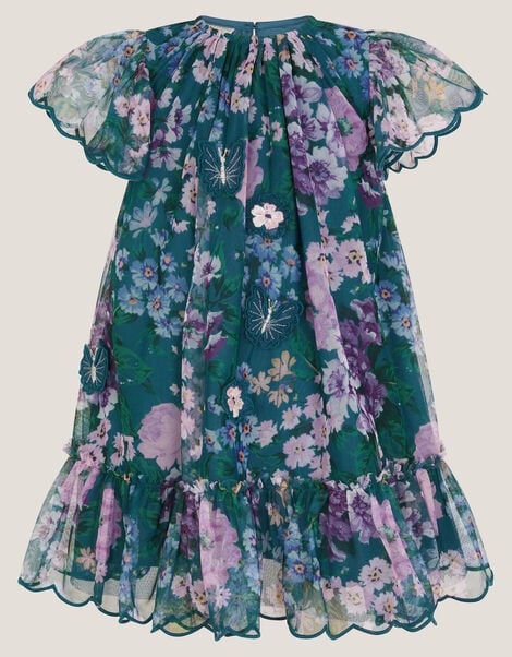 Baby Wildflower Swing Dress, Teal (TEAL), large