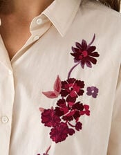 East Liya Embroidered Shirt, Camel (BEIGE), large