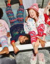 Christmas Dinosaur Pyjama Set, Blue (NAVY), large