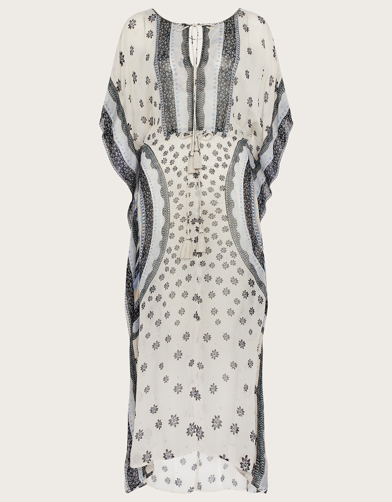 Circle Print Maxi Kaftan in LENZING ECOVERO Ivory Kaftans
