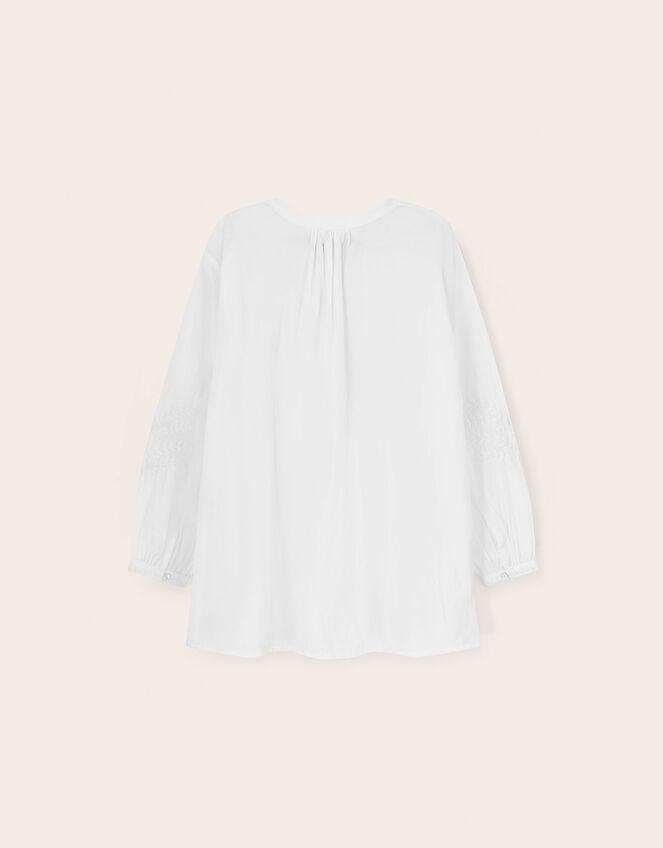 East Alva Hand-Chikankari Embroidered Top, White (WHITE), large