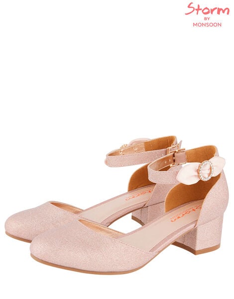 Bow Shimmer Two-Part Heels Pink, Pink (PINK), large