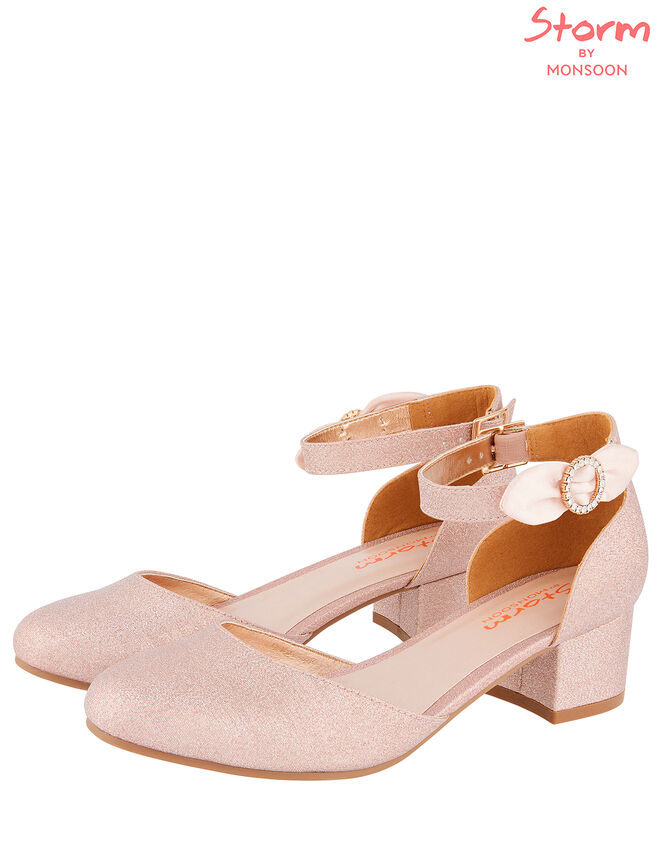 Bow Shimmer Two-Part Heels, Pink (PINK), large