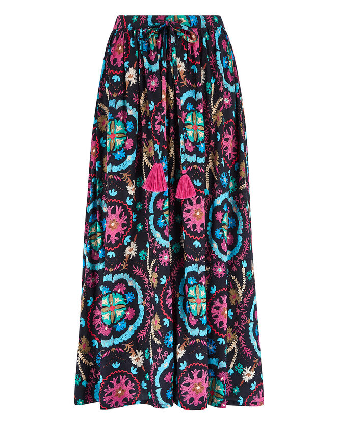 East Preeti Print Skirt, Black (BLACK), large