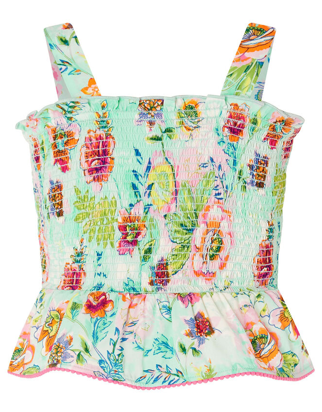 Bessie Floral Vest and Shorts Set, Blue (BLUE), large