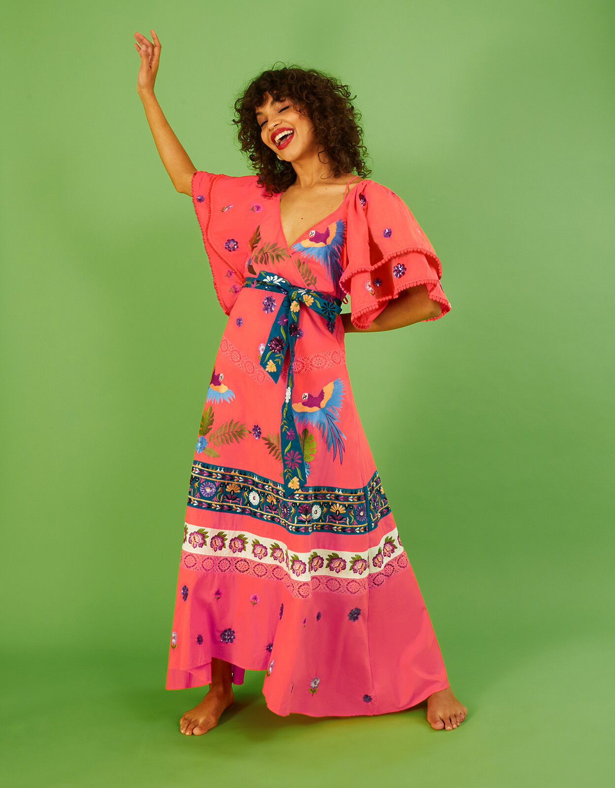 Monsoon orange maxi dress 2025