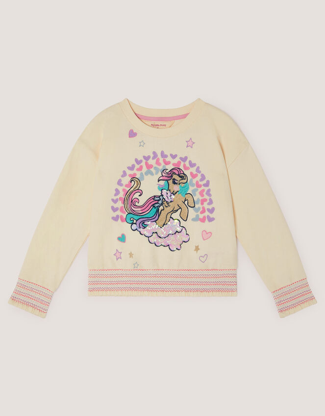 Monsoon x My Little Pony Rainbow Embroidered Sweatshirt, Ivory (IVORY), large