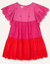 Broderie Layered Dress, Pink (PINK), large
