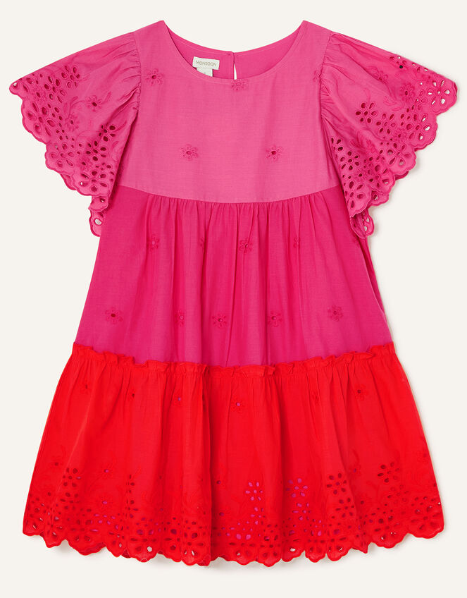 Broderie Layered Dress, Pink (PINK), large