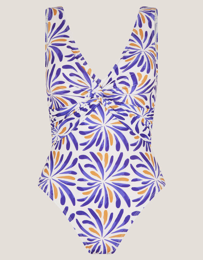 Cece Block Print Swimsuit, Blue (BLUE), large