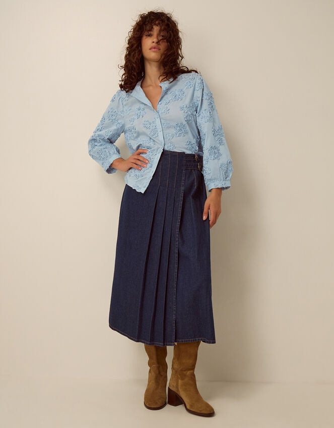 Blair Floral Appliqu&eacute; Blouse, Blue (BLUE), large