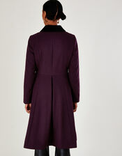 Opal Wool Opera Coat with Recycled Polyester, Purple (PURPLE), large
