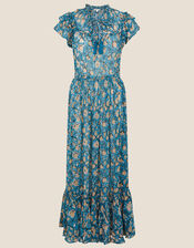 ARTISAN STUDIO Printed Maxi Dress , Blue (BLUE), large