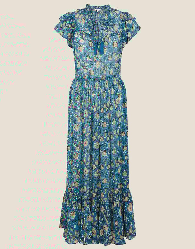 ARTISAN STUDIO Printed Maxi Dress , Blue (BLUE), large