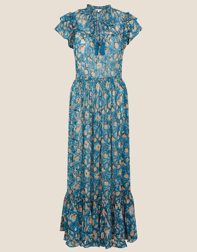 ARTISAN STUDIO Printed Maxi Dress , Blue (BLUE), large