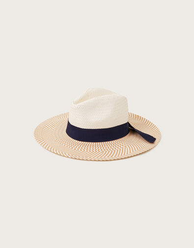 Band Bow Trim Geometric Fedora Hat, , large