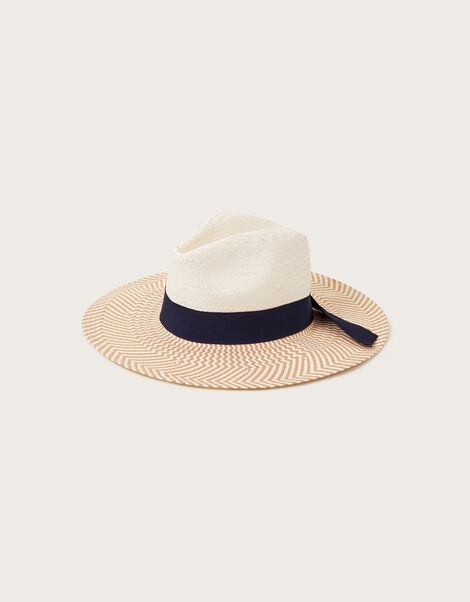 Band Bow Trim Geometric Fedora Hat, , large