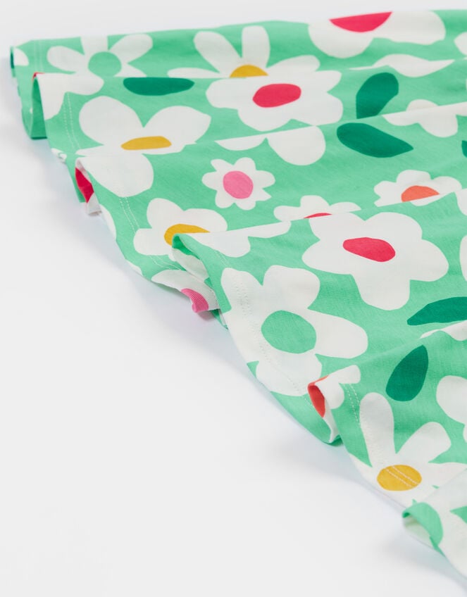 Frugi Spring Printed Skater Dress, Green (GREEN), large