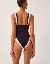 Sabrina Two Tone Swimsuit, Black (BLACK), large