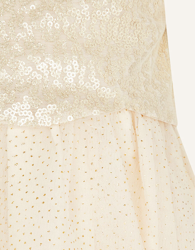 Baby Scallop Dress, Gold (GOLD), large