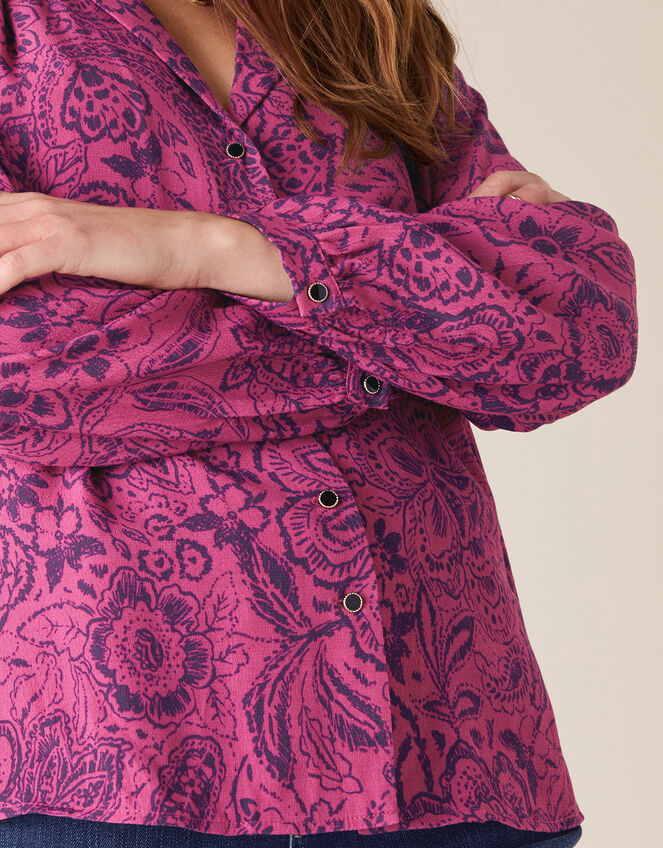Paisley Print Blouse with LENZING™ ECOVERO™, Pink (PINK), large